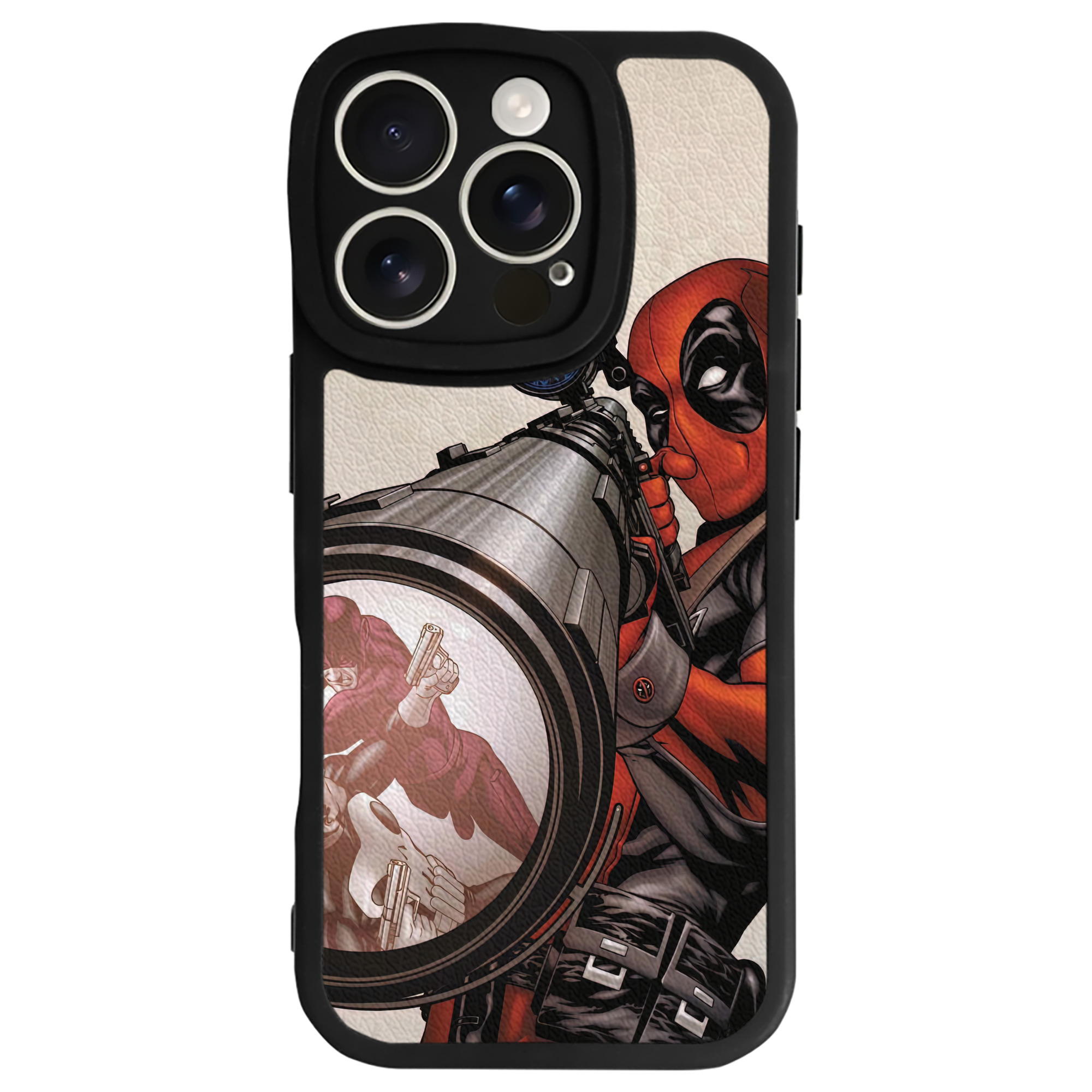 （画像用） Deadpool デッドプール 【iPhone 16シリーズ対応】シリコンスマホケース（レザー調） 材質：シリコン